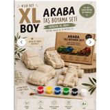 (3d) Araba 4'lü Taş Boyama Seti – 4'lü Figür, 6 Renk Boya ve 1 Fırça – Çocuklar ve Çiftler Aktiviteçocuk Gelişimi