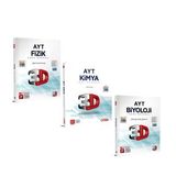 3D Ayt Fizik Kimya Ve Biyoloji Soru Bankası Seti 3 Kitap