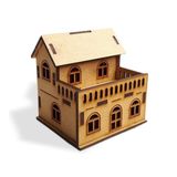 3D Balkonlu Ev Ahşap Maket