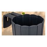 3D Baskı Askılı Balkon Saksısı Dikey Çizgili Dekoratif Çiçek ve Aromatik Bitki Saksısı - Antrasit
