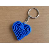 3D Baskı Kalp Fidget Anahtarlık - Hareketli Stres Oyuncağı Ve Çanta Süsü-Mavi