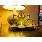 3D Baskı Lotus Buda Mumluk - Dekoratif Tealight Mumluk-Yeşil