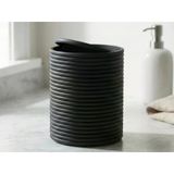3D Baskı Mini Yivli Çöp Kutusu Sallanır Kapaklı Masaüstü Banyo Makyaj Masası Kovası 12X9 Cm Antrasit