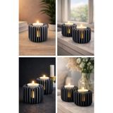 3D Baskı Modern Mumluk – Isı Kanatlı Tasarım, Dekoratif Tealight Mumluk 23sddf3s6