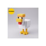 3D Baskı Piksel Tasarımlı Şapkalı Tavuk Figürü Dekoratif Oyuncu Masası Aksesuarı Ve Hediyelik Minecraft Tavuk
