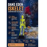 3D Baskı Sarı Dans Eden İskelet Akvaryum Hava Taşı 18,5 cm