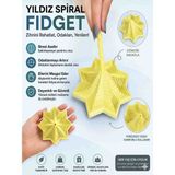 3D Baskı Yıldız Spiral Fidget Oyuncağı | Stres Giderici, Odak Artırıcı, Masaüstü Dekor ve Hobi Oyuncağı - 02-Sarı