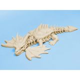 3D Baskılı Ejderha Figürü,16cm,20cm, Bej Renk,Hardal Sarı Detaylı Kanatlar ve İskelet Tasarım, Fantastik Tema Dekoratif Oyuncak (GRİ, 20cm)