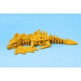 3D Baskılı Ejderha Figürü,16cm,20cm, Bej Renk,Hardal Sarı Detaylı Kanatlar ve İskelet Tasarım, Fantastik Tema Dekoratif Oyuncak (Hardal Sarısı, 200mm)
