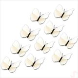 3D Baskılı PVC Kelebek SüS, 7,5 cm x 10 Adet - Beyaz