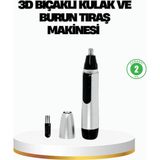 3D Bıçaklı Burun ve Kulak Tıraş Makinesi Pil ile Çalışan Taşınabilir Model - Orijinal
