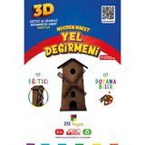 3D Boyanabilir Ahşap Yel Değirmen Maketi Çocuklar Için Eğitici Hobi - Seçenek 1 - Ahşap - Ceviz
