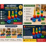 3D Boyuthane 3D Eğitici Vidalı Şekil Oyunu | Montessori Zeka Geliştirici Oyuncak