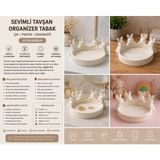 3D Boyuthane Sevimli Tavşan Figürlü Dekoratif Organizer Tabak 20 cm – 3D Baskı Çok Amaçlı Düzenleyici