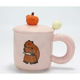 3D Capybara Desenli Porselen Kupa Bardak Alk4504