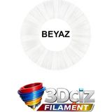 3D Çiz Pla 3D Kalem Filament Pla Beyaz Renk (10X2 Metre) 20 Metre Pla Filament