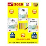 3D Çözüm 2026 Ayt Simulasyon Fizik24-Kimya24-Biyoloji24 3 Kitap Sayısal Deneme Set+Tablet Kalem