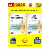 3D Çözüm 2026 Ayt Simulasyon Matematik10-Fizik24 2 Kitap Sayısal Deneme Set+Tablet Kalem