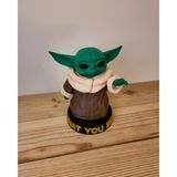 3D Crafttr Star Wars Baby Yoda Grogu Figür - 15 cm Kendinden Renkli Boyasız - 001-Renkli