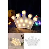 3D Dekoratif Pilli Kraliçe Tacı Model Led Masa ve Gece Lambası (5680)
