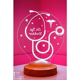 3D Doktor Hediyesi Stetoskop Temalı LED Lamba - 1 x 100 cm - 00 Beyaz