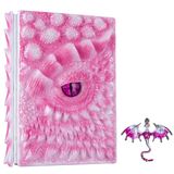 3D Dragon Eye Kabartmalı Günlük, Reçine Gravür Defteri, Ejderha Severler için Dnd Defteri, Boş Kağıt, Yazı Yazma, Eskiz Defteri, Koleksiyon, Hediye, Dekorasyon A4 ve A5 Boyutlu (A5-Gül broşlu)