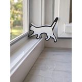 3D Fabrick Kedi Figürlü Siyah Beyaz Pvc Pencere ve Kapı Sabitleyici Stoper - Dekoratif Rüzgar Önleyici Cam Tutucu - 00-Siyah - Beyaz - 1 Adet