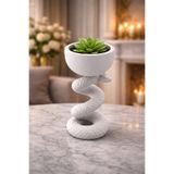 3D FABRİKAM 🐍 Serpenta Dekoratif Yılan Saksı – Modern Ev & Ofis Dekoru Bitki Saksısı (Siyah / Beyaz / Kırmızı)