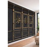 3D Görünümlü Gold Allah ve Muhammed Yazılı Hat Sanatı Dark Tekstil Duvar Kağıdı, 280 x 280