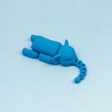 3D Hareketli Oyuncak Fil & Dekor - Mavi - 01-Mavi