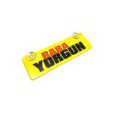 3D Hediye Dünyası Baba Yorgun Yazılı Sarı Dekor Plaka Vantuzlu Cam Süsü