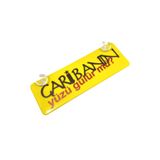3D Hediye Dünyası Garibanın Yüzü Gülür Mü? Yazılı Sarı Dekor Plaka Vantuzlu Cam Süsü 22x7.5cm