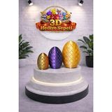 3D Hediye Sepeti Süpriz Yumurta - Beyaz