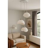3D Iskandinav Tarz Salon Oturma Odası Beton Avize(Plastik) - Beyaz