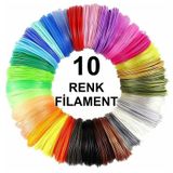 3d Kalem Yazıcı İçin 10 Renk 70 Metre (10 X 7 Metre) Pla Filament