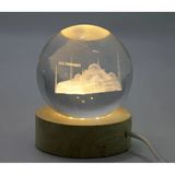 3D Kristal Cam Küre Ahşap Soketli İstanbul Temalı Led Lamba Aalk2574 Mirkh002k-Aalk2574
