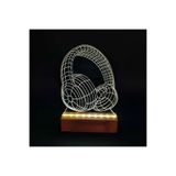 3d Kulaklık Led Işıklı Pleksi Kişiye Özel Gece Lambası Beyaz 15 x 19