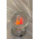 3D Led Işık Cam Küre Çok Işıklı Pilli Ay Astronot 6 cm