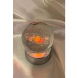 3D Led Işık Cam Küre Çok Işıklı Pilli Samanyolu Güneş Sistemi 6 cm