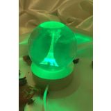 3D Led Işık Cam Küre Kristal Küre Dekoru Gece Lambası Çok Işıklı Ahşap Eyfer Kulesi 6 cm