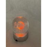 3D Led Işık Cam Küre Pilli Dünya Merdiven Gece Lambası 6 Cm