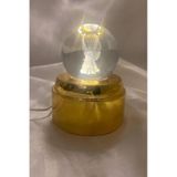 3D Led Işık Cam Küre Tek Renk Kristal Küre Fanta zi Dekoru Gece Lambası Günışığı Gold Dönene Kaideli 6 cm Kanatlı Melek