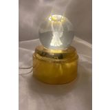 3D Led Işık Cam Küre Tek Renk Kristal Küre Fanta zi Dekoru Gece Lambası Günışığı Gold Dönene Kaideli