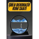 3D LED Işıklı Kum Saati Gece Lambası Hareketli Sulu Kum Saati Dekoratif - Çok Renkli