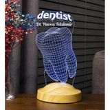 3D Led Lamba 3 Boyutlu Diş Doktoru Dentist Kişiye Özel Hediye