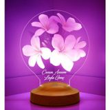 3D Led Lamba 3Boyutlu Canım Annem Plumeria Kişiye Özel Hediye