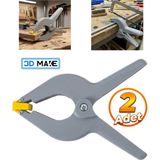 3D Make 2'li Yaylı Mandal Tipi Büyük Plastik Marangoz Hobi Işkencesi Kıskaç Mandal Işkence 22.5 cm - Gri - Sarı