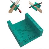 3D Make Gönye Kutusu - 30-60-45-90 Derece Açılı Kesme Klavuzu 140x125x48 mm Ölçülerle - Yeşil
