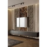 3D Mermer Efektli Kapitone Panel Duvar Kaplama – Lüks Salon, TV Ünitesi ve Yatak Başı Dekorasyonu, 550 x 280
