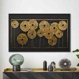 3D Metalik Etkili Modern Duvar Sanatı, Soyut Poster, Altın Efektli Trend Kanvas